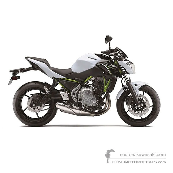 Decals for Kawasaki Z650 2017 - White • Kawasaki OEM Decals