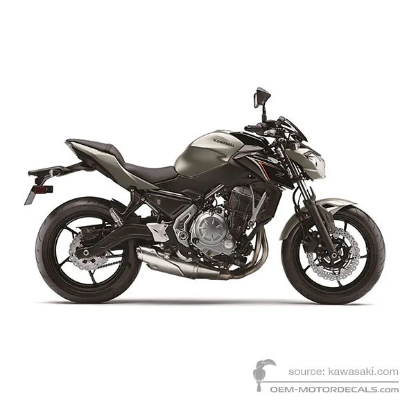 Autocollants pour Kawasaki Z650 2017 - Titane • Kawasaki Autocollants OEM