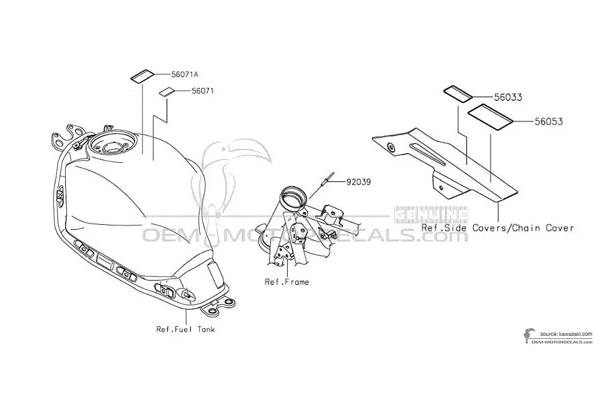 Aufkleber für Kawasaki Z650 - Vorsichtsetiketten • Kawasaki OEM-Aufkleber
