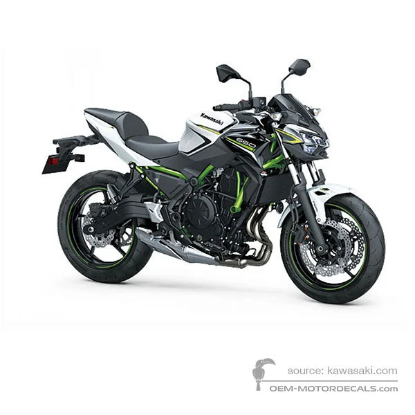 Naklejki do Kawasaki Z650 2020 - Biały • Kawasaki Naklejki OEM