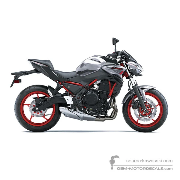 Decals for Kawasaki Z650 2023 - Silver • Kawasaki OEM Decals