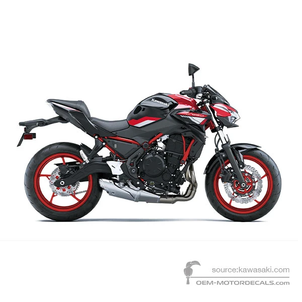 Aufkleber für Kawasaki Z650 2024 - Schwarz Rot • Kawasaki OEM-Aufkleber