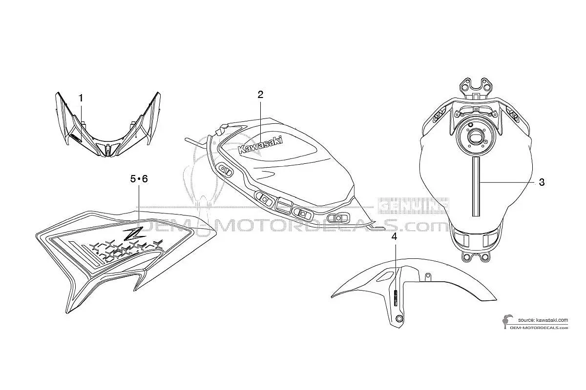 Stickers voor Kawasaki Z650 2021 - Zwart • Kawasaki OEM Stickers
