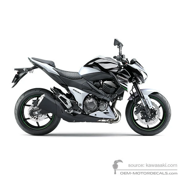 Adesivi per Kawasaki Z800 2013 - Nero Bianco • Kawasaki Adesivi OEM