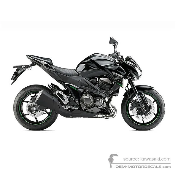 Stickers voor Kawasaki Z800 2014 - Zwart • Kawasaki OEM Stickers
