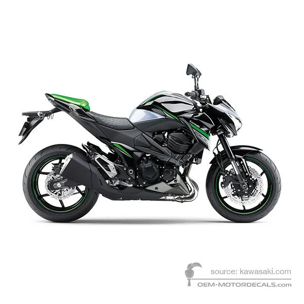 Naklejki do Kawasaki Z800 2016 - Czarno Biały • Kawasaki Naklejki OEM