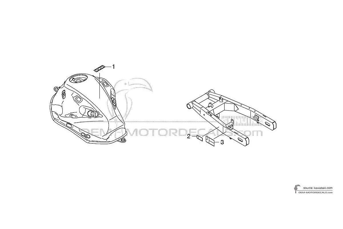 Stickers voor Kawasaki Z800 - Voorzichtigheid labels • Kawasaki OEM Stickers