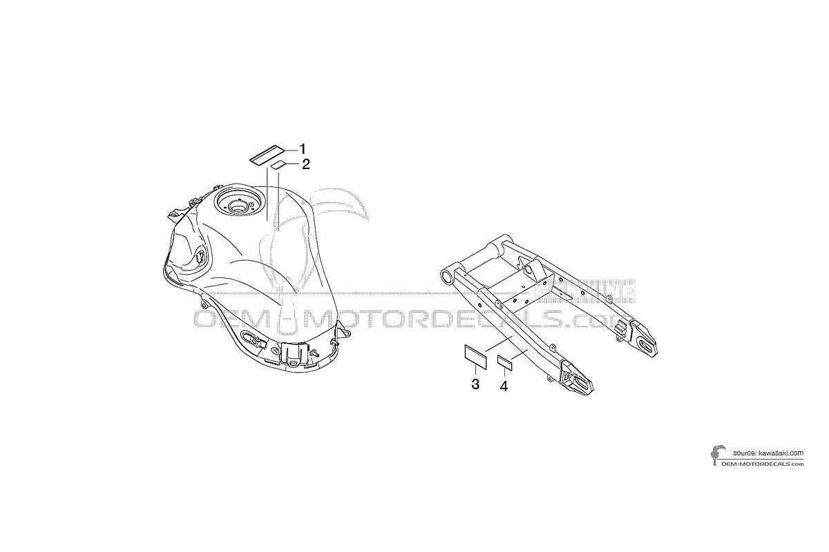 Autocollants pour Kawasaki Z900 - Étiquettes de mise en garde • Kawasaki Autocollants OEM