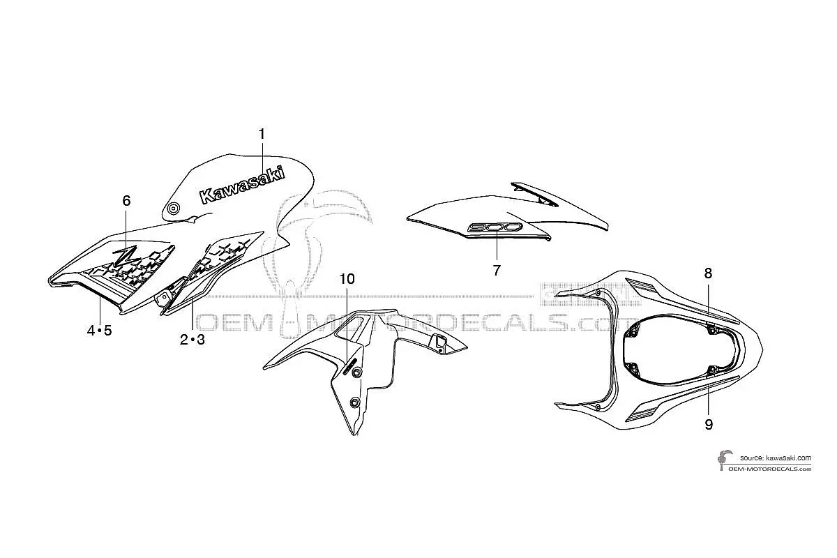 Decals for Kawasaki Z900 2021 - Red • Kawasaki OEM Decals