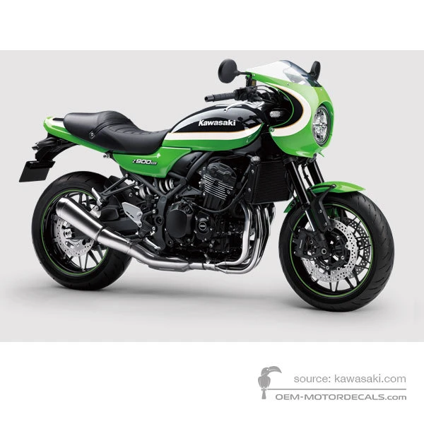 Adesivi per Kawasaki Z900RS CAFE 2020 - Verde Nero • Kawasaki Adesivi OEM