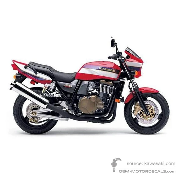 Autocollants pour Kawasaki ZRX1200R 2002 - Rouge • Kawasaki Autocollants OEM