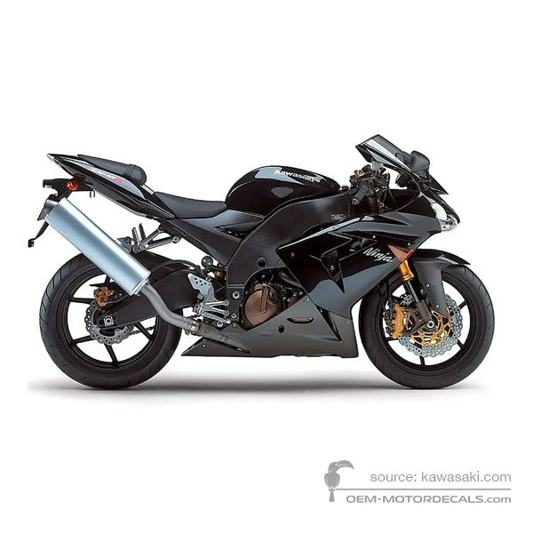 OEM Decals Kawasaki ZX10R 2005 - Black • Original Stickers