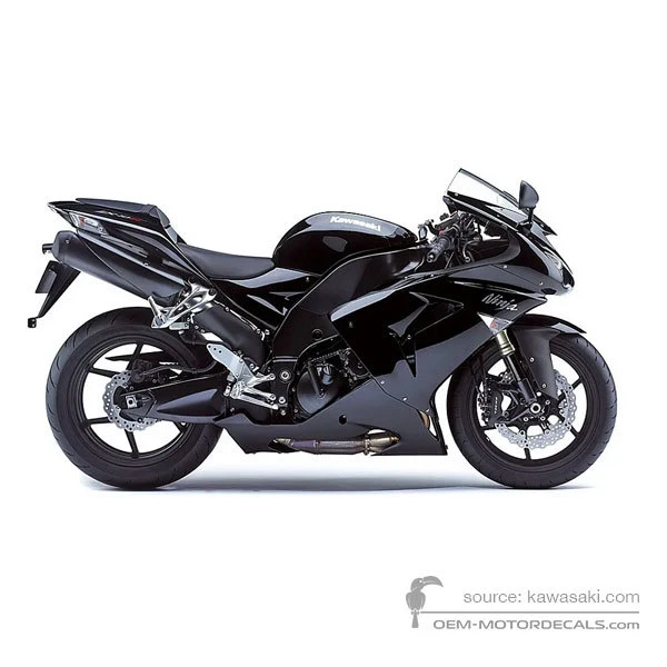 Adesivi per Kawasaki ZX10R 2007 - Nero • Kawasaki Adesivi OEM