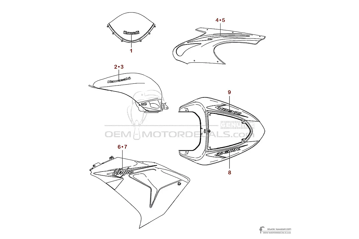 Naklejki do Kawasaki ZX10R 2007 - Zielony • Kawasaki Naklejki OEM