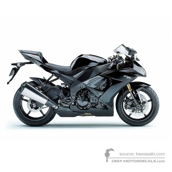 Autocollants pour Kawasaki ZX10R 2008 - Noir • Kawasaki Autocollants OEM