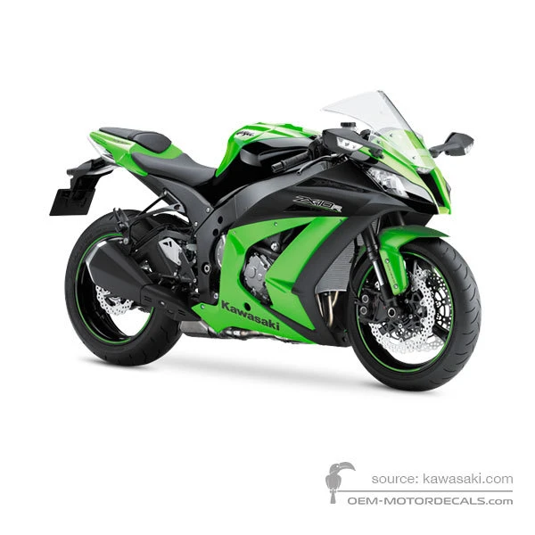 OEM Decals Kawasaki ZX10R 2012 - Green • Original Stickers