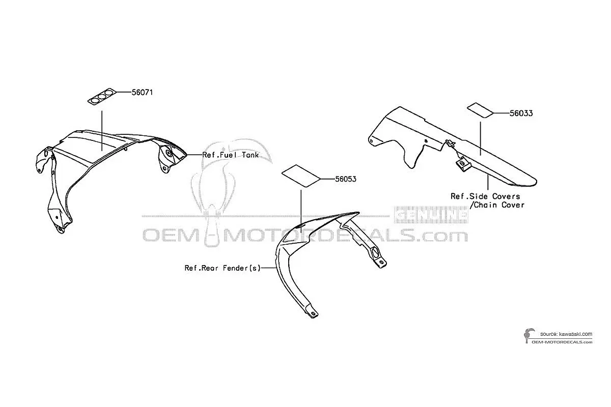 Pegatinas para Kawasaki ZX10R - Etiquetas de precaución • Kawasaki Pegatinas OEM
