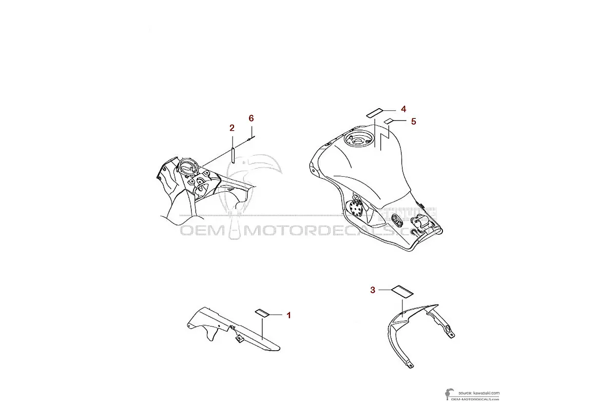 Adesivi per Kawasaki ZX10RR - Etichette di avvertenza • Kawasaki Adesivi OEM