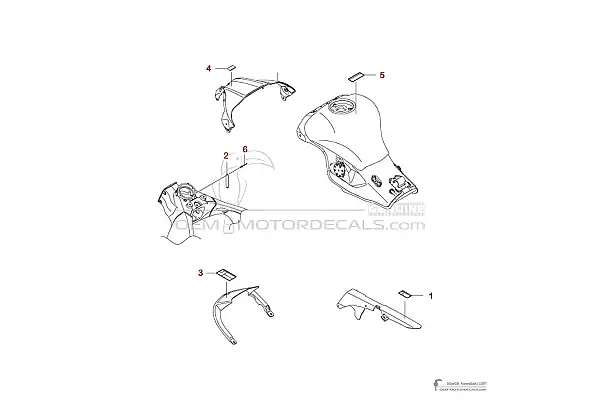 Kawasaki ZX10RR - Vorsichtsetiketten