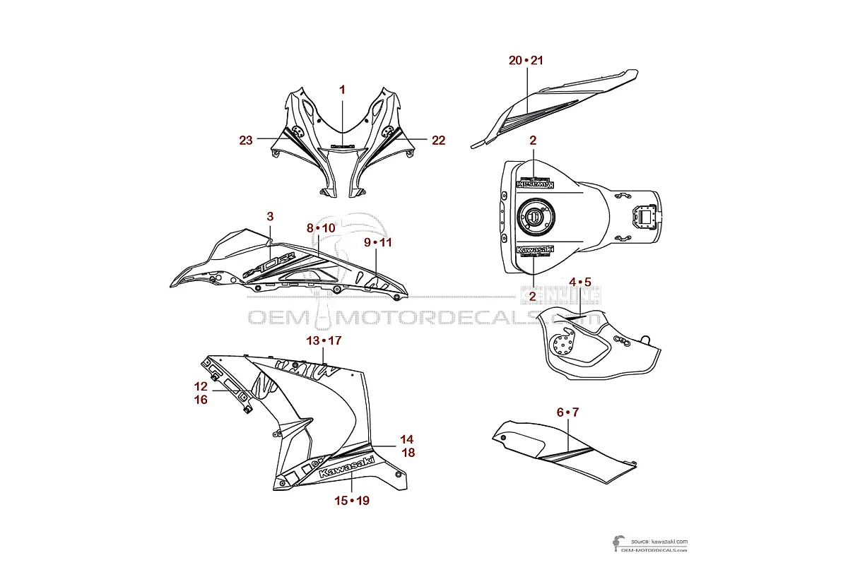 Naklejki do Kawasaki ZX10RR 2019 - Zielony • Kawasaki Naklejki OEM