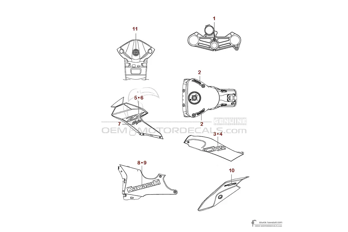Naklejki do Kawasaki ZX10RR 2021 - Zielony • Kawasaki Naklejki OEM