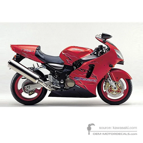 Adesivi per Kawasaki ZX12R 2001 - Rosso • Kawasaki Adesivi OEM