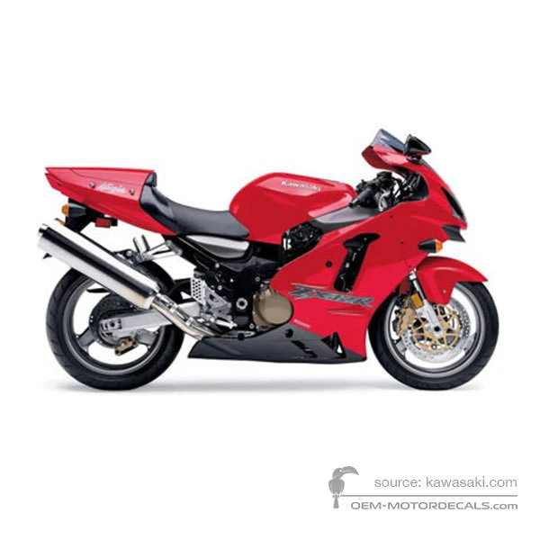 Aufkleber für Kawasaki ZX12R 2002 - Rot • Kawasaki OEM-Aufkleber