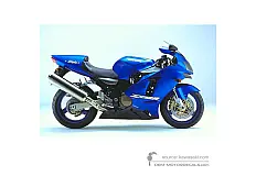 Naklejki do Kawasaki ZX12R 2002 - Niebieski • Kawasaki Naklejki OEM