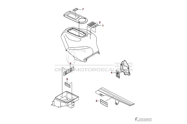 Kawasaki ZX12R - Voorzichtigheid labels