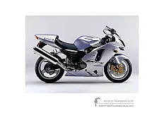 Autocollants pour Kawasaki ZX12R 2003 - Argent • Kawasaki Autocollants OEM