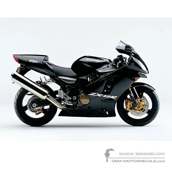 Autocollants pour Kawasaki ZX12R 2005 - Noir • Kawasaki Autocollants OEM