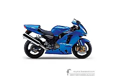 Autocollants pour Kawasaki ZX12R 2005 - Bleu • Kawasaki Autocollants OEM