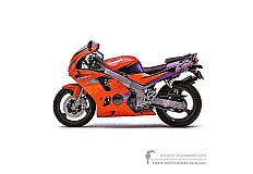 Aufkleber für Kawasaki ZX6R 1996 - Rot • Kawasaki OEM-Aufkleber