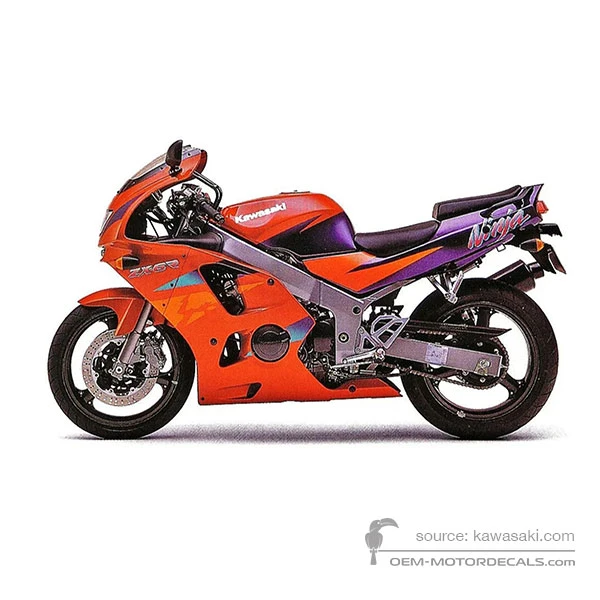 Naklejki do Kawasaki ZX6R 1996 - Czerwony • Kawasaki Naklejki OEM