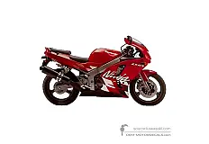 Stickers voor Kawasaki ZX6R 1997 - Rood • Kawasaki OEM Stickers