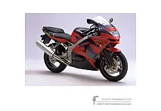 Stickers voor Kawasaki ZX6R 1998 - Rood • Kawasaki OEM Stickers