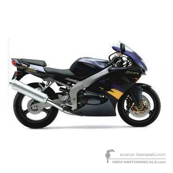 Stickers voor Kawasaki ZX6R 1998 - Ebony • Kawasaki OEM Stickers