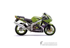 Autocollants pour Kawasaki ZX6R 1999 - Vert • Kawasaki Autocollants OEM