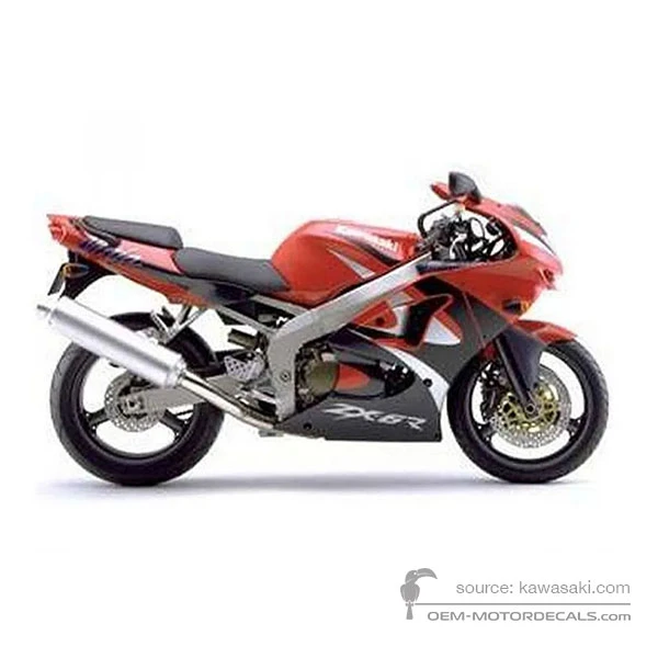 OEM Decals Kawasaki ZX6R 1999 - Red • Original Stickers
