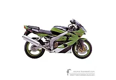 Autocollants pour Kawasaki ZX6R 2000 - Vert • Kawasaki Autocollants OEM