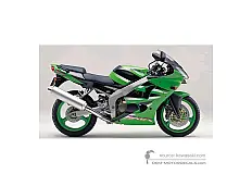 Naklejki do Kawasaki ZX6R 2001 - Zielony • Kawasaki Naklejki OEM