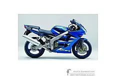 Naklejki do Kawasaki ZX6R 2001 - Niebieski • Kawasaki Naklejki OEM