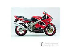 Naklejki do Kawasaki ZX6R 2002 - Czerwony • Kawasaki Naklejki OEM