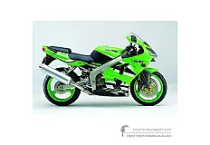 Aufkleber für Kawasaki ZX6R 2002 - Grün • Kawasaki OEM-Aufkleber