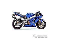 Autocollants pour Kawasaki ZX6R 2003 - Bleu • Kawasaki Autocollants OEM