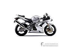 Pegatinas para Kawasaki ZX6R 2004 - Plata • Kawasaki Pegatinas OEM
