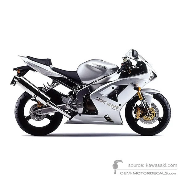 Adesivi per Kawasaki ZX6R 2004 - Argento • Kawasaki Adesivi OEM