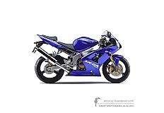 Naklejki do Kawasaki ZX6R 2004 - Niebieski • Kawasaki Naklejki OEM