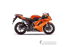 Stickers voor Kawasaki ZX6R 2007 - Oranje • Kawasaki OEM Stickers