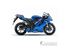 Autocollants pour Kawasaki ZX6R 2008 - Bleu • Kawasaki Autocollants OEM